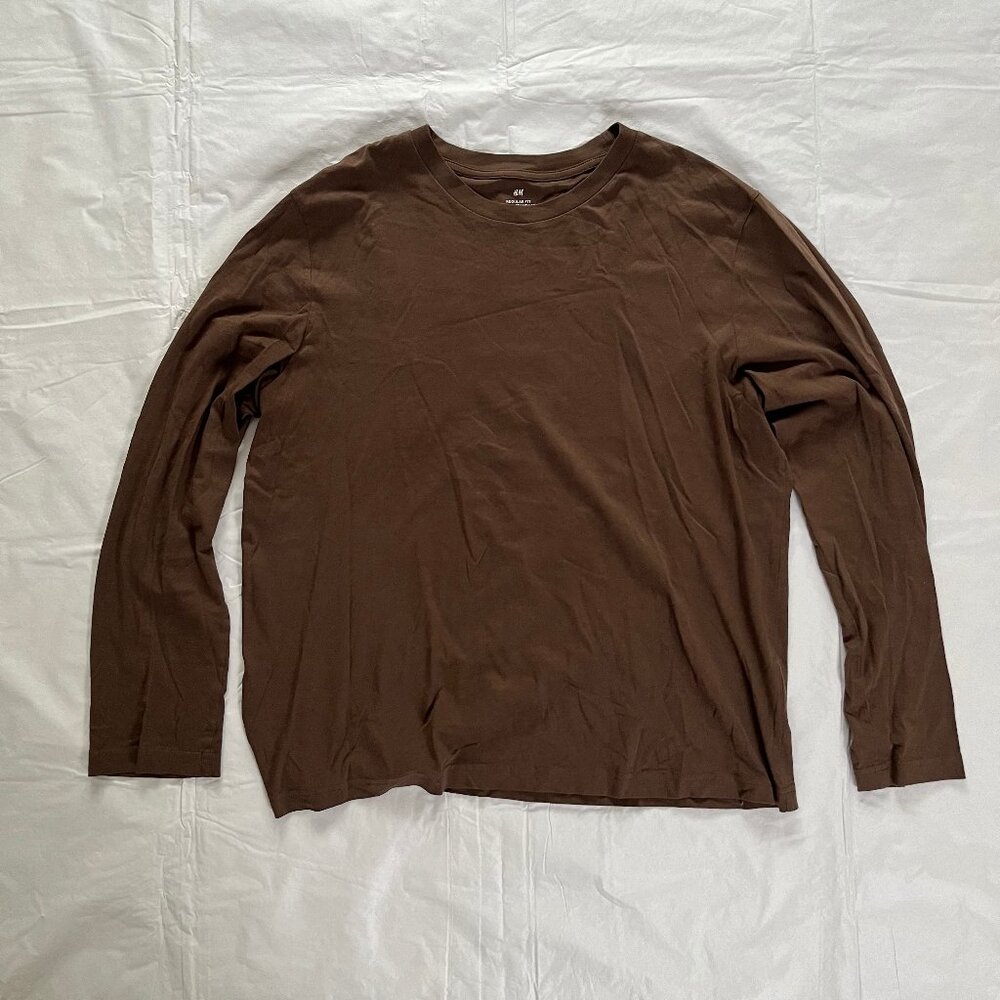 H&M Long Sleeve Shirt Brown - L